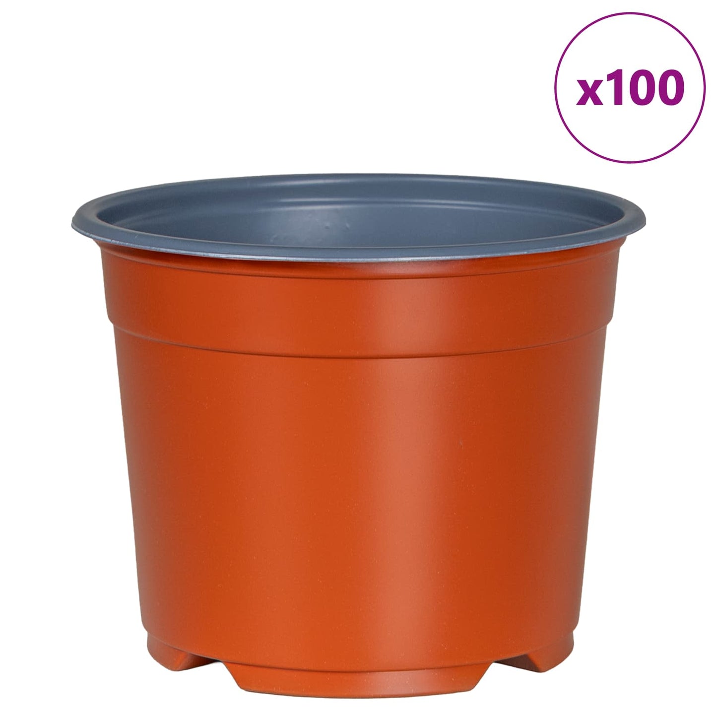 vidaXL Round Flower Pot 100 pcs Terracotta Ø 10 x 8 cm Plastic