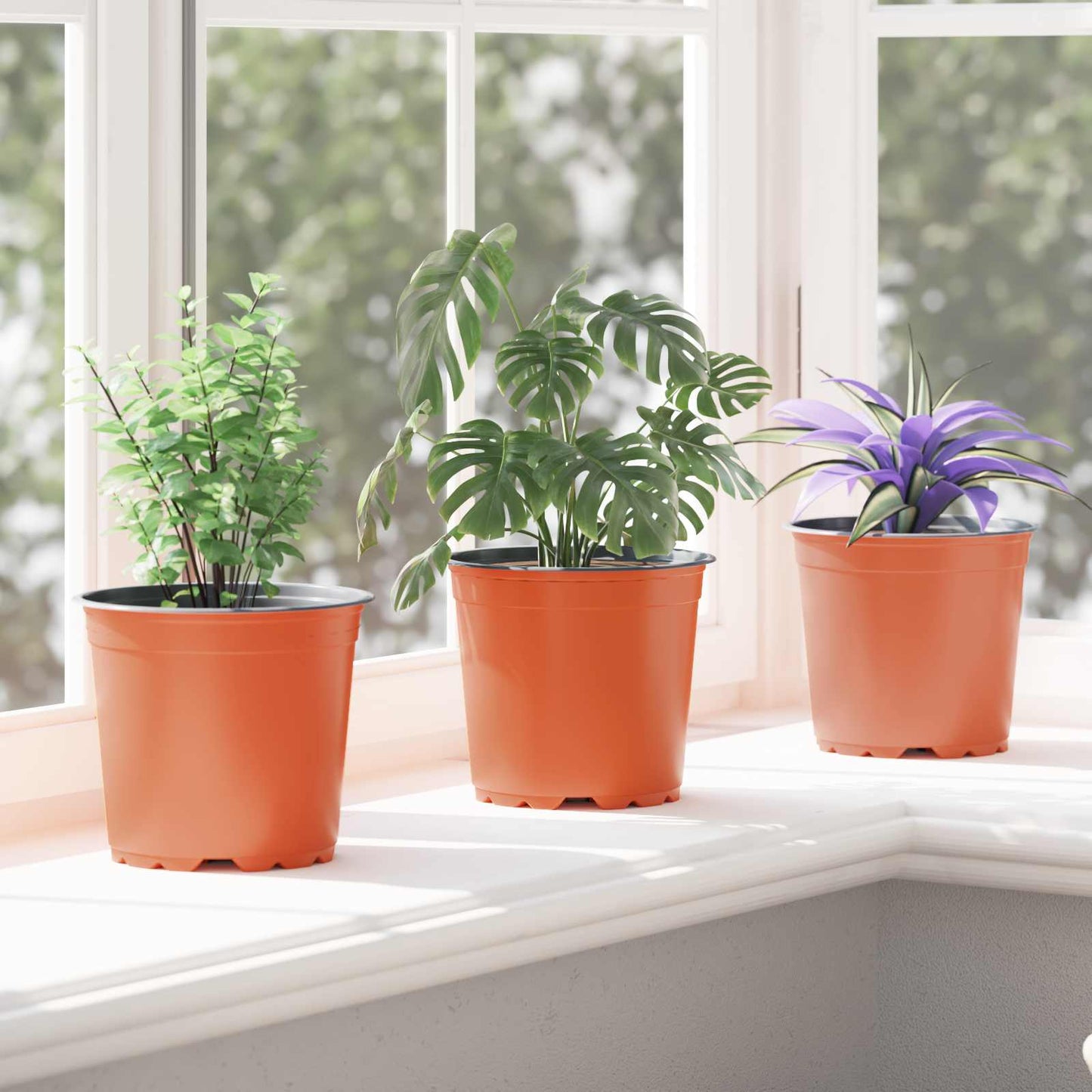 vidaXL Flower Pot 50 pcs Terracotta Ø 15 x 13 cm Plastic