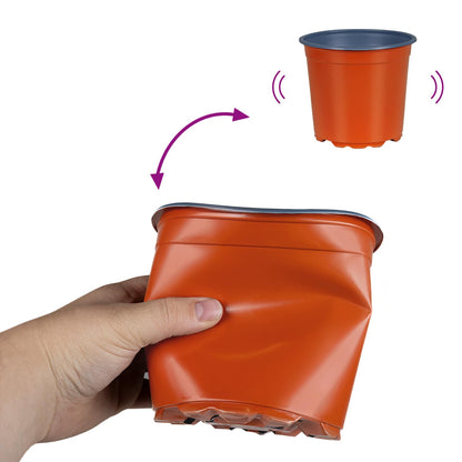 vidaXL Flower Pot 50 pcs Terracotta Ø 15 x 13 cm Plastic