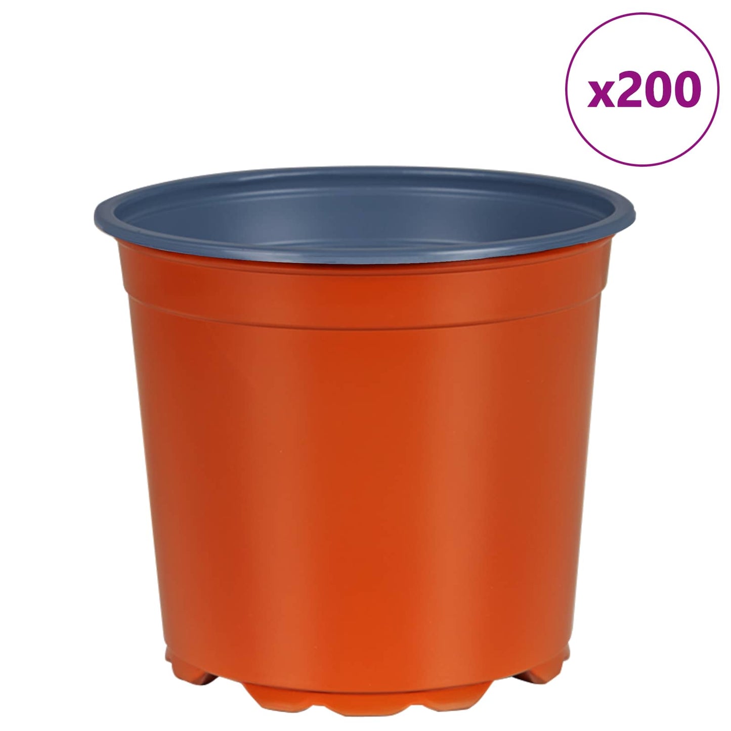 vidaXL Flower Pot 200 pcs Terracotta Ø 15 x 13 cm Plastic