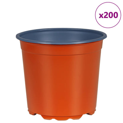 vidaXL Flower Pot 200 pcs Terracotta Ø 15 x 13 cm Plastic