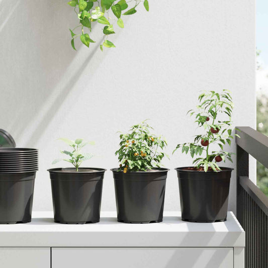 vidaXL Flower Pot 50 pcs Black Ø 15 x 13 cm Plastic