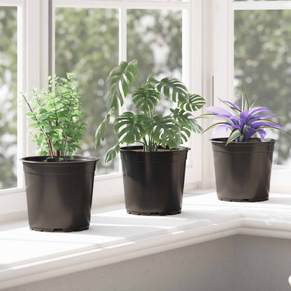 vidaXL Flower Pot 50 pcs Black Ø 15 x 13 cm Plastic