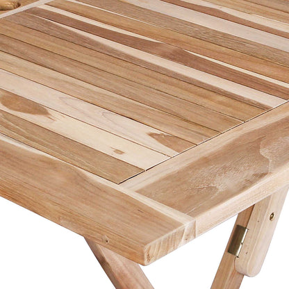 vidaXL Folding Garden Table Natural 120 x 70 x 75.5 cm Solid Teak Wood