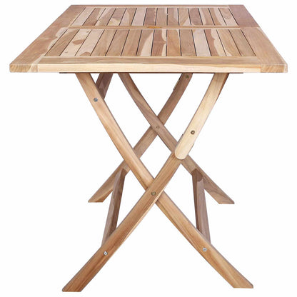 vidaXL Folding Garden Table Natural 120 x 70 x 75.5 cm Solid Teak Wood