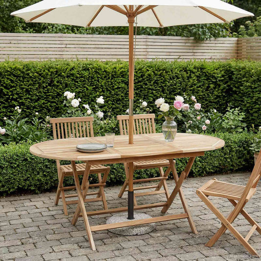vidaXL Folding Garden Table Natural 160 x 80 x 76 cm Solid Teak Wood
