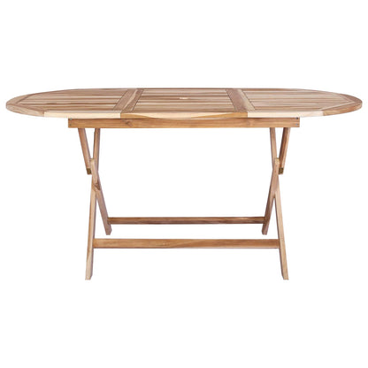vidaXL Folding Garden Table Natural 160 x 80 x 76 cm Solid Teak Wood
