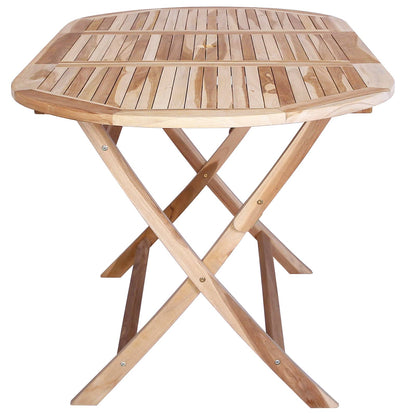 vidaXL Folding Garden Table Natural 160 x 80 x 76 cm Solid Teak Wood