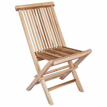 vidaXL Folding Garden Chair 2 pcs Natural Solid Teak Wood