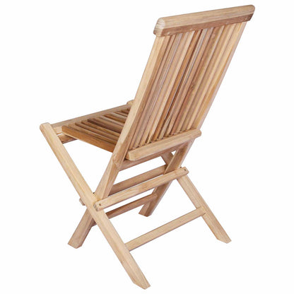 vidaXL Folding Garden Chair 2 pcs Natural Solid Teak Wood