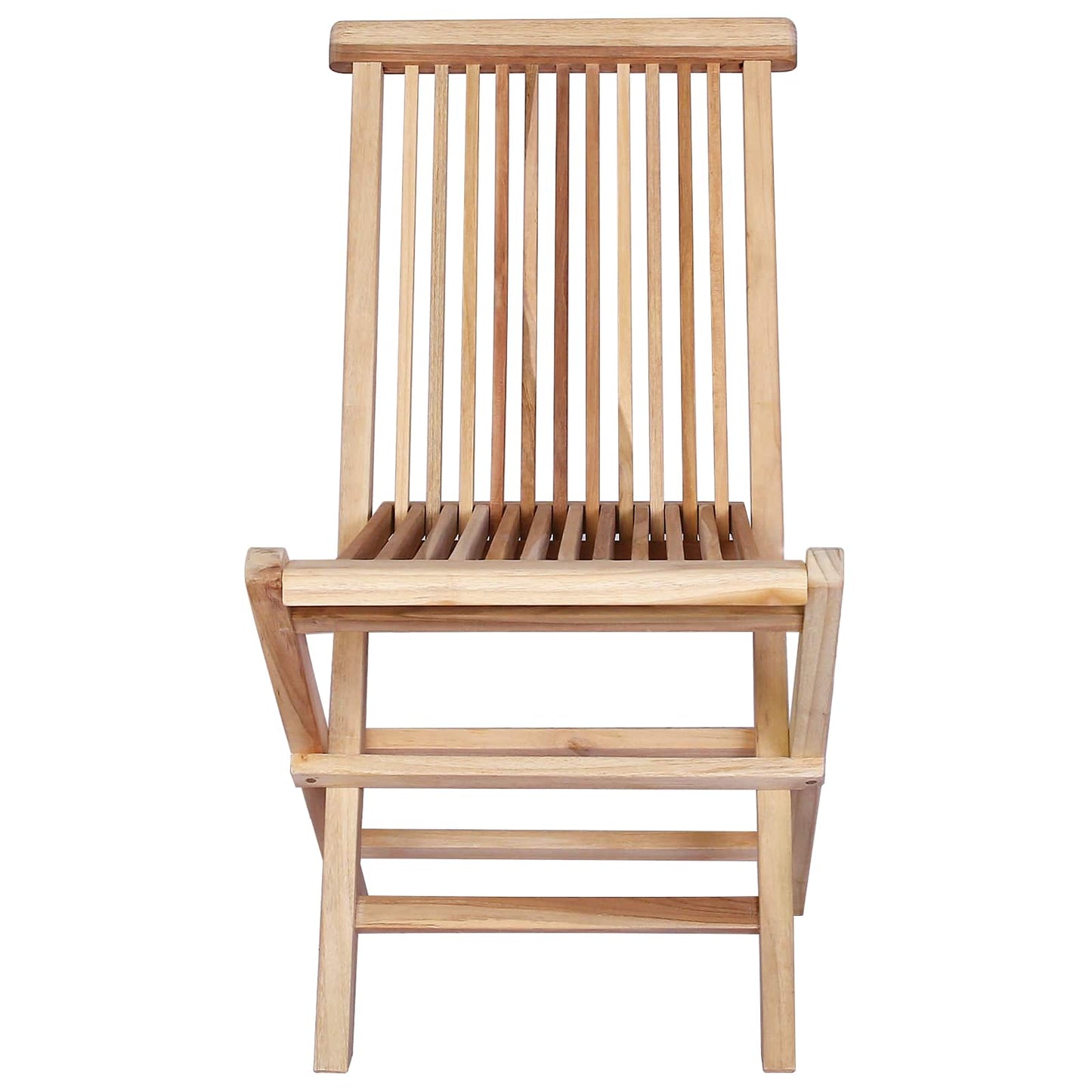 vidaXL Folding Garden Chair 2 pcs Natural Solid Teak Wood