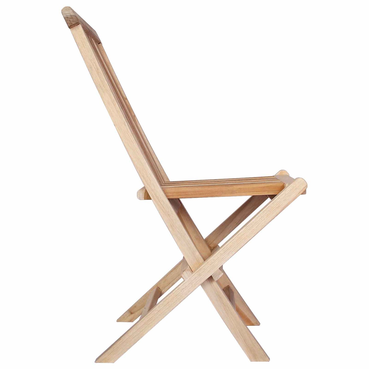 vidaXL Folding Garden Chair 2 pcs Natural Solid Teak Wood