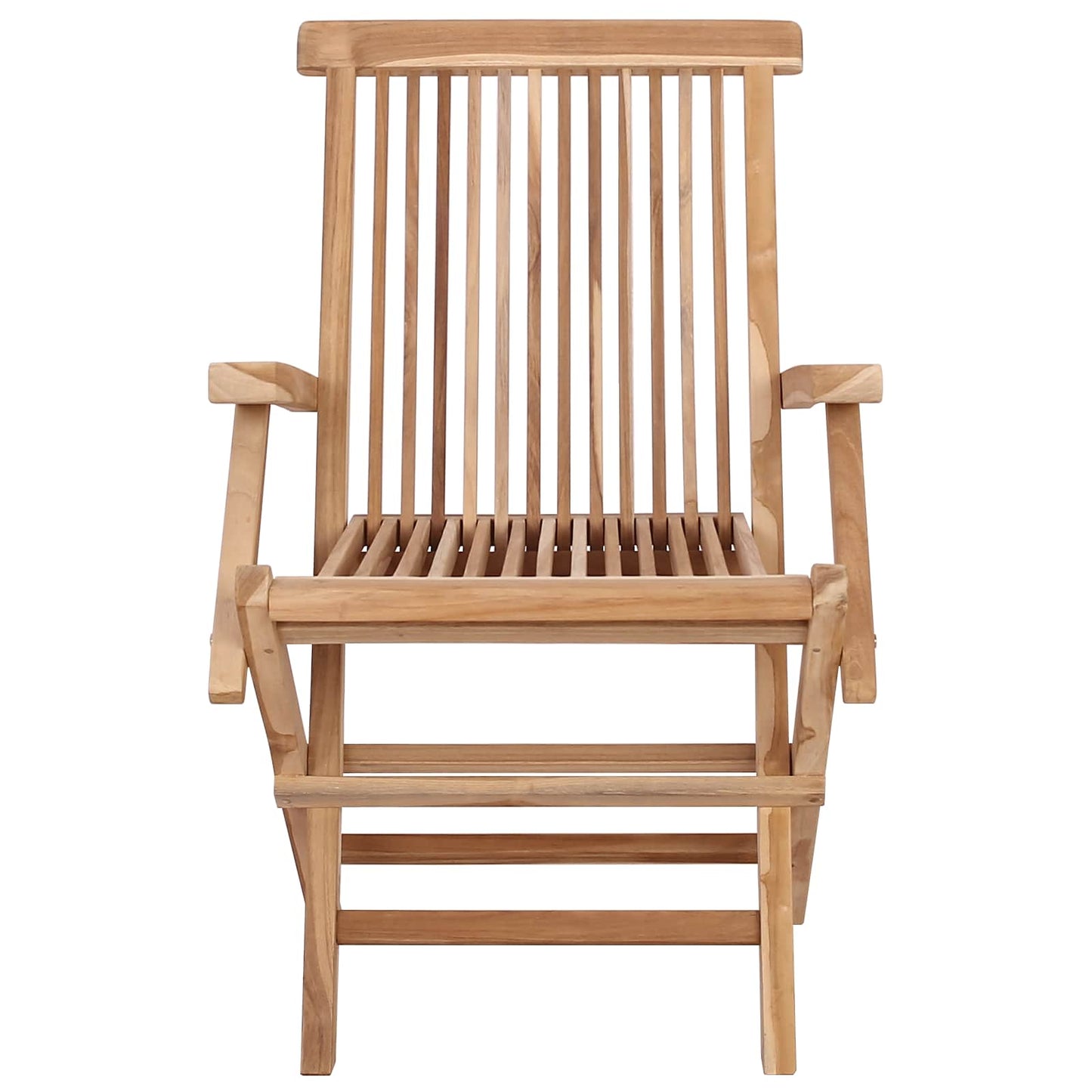 vidaXL Folding Garden Chair 2 pcs Natural Solid Teak Wood
