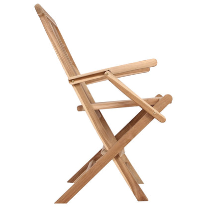 vidaXL Folding Garden Chair 2 pcs Natural Solid Teak Wood
