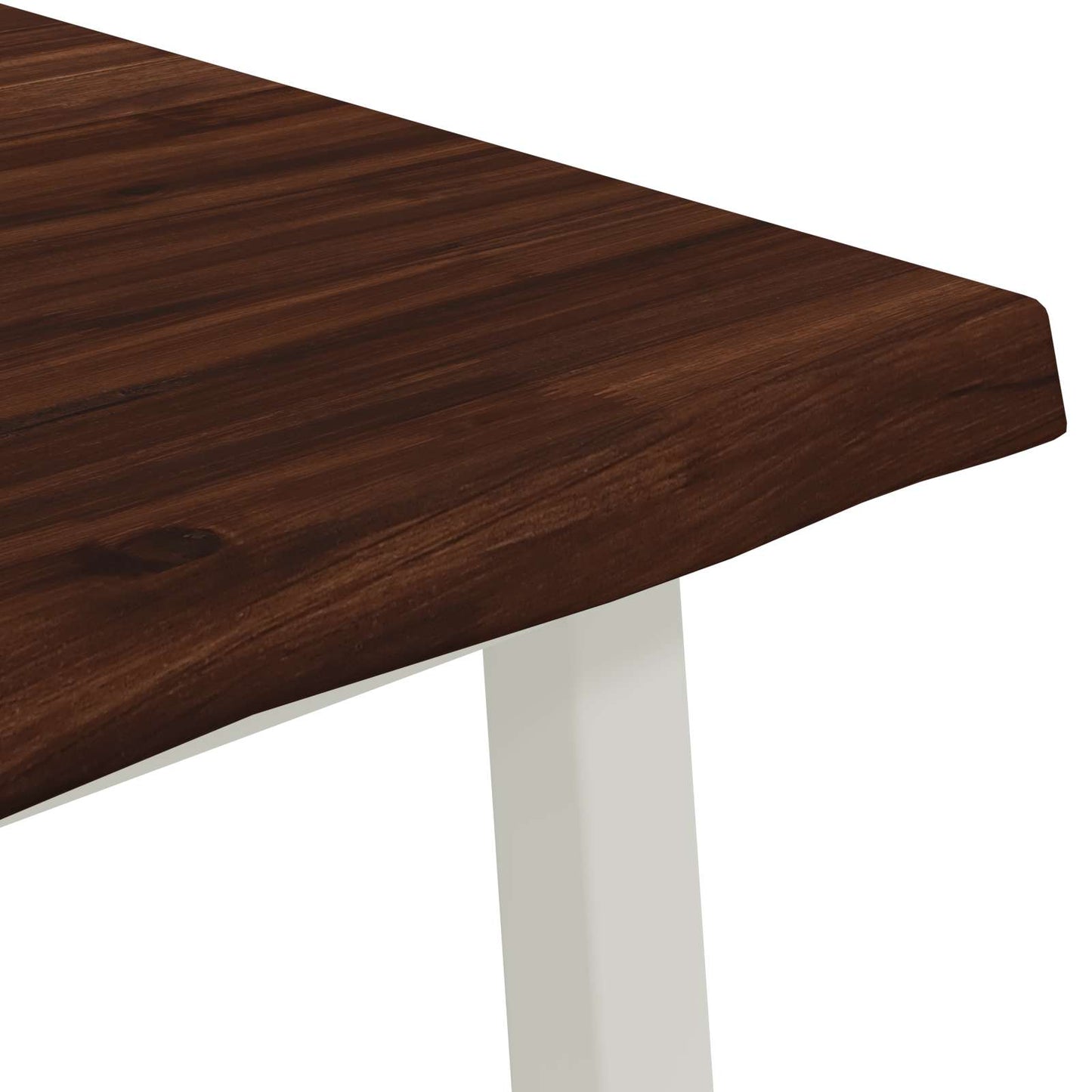 vidaXL 60 x 55 x 75 cm Solid Acacia Wood Dark Brown and White
