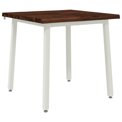 vidaXL 60 x 55 x 75 cm Solid Acacia Wood Dark Brown and White
