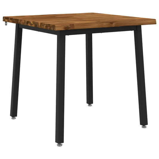 vidaXL 60 x 55 x 75 cm Solid Acacia Wood Natural and Black Rectangular