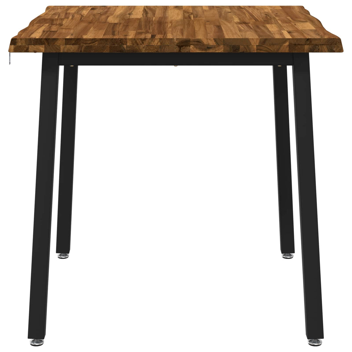 vidaXL 60 x 55 x 75 cm Solid Acacia Wood Natural and Black Rectangular