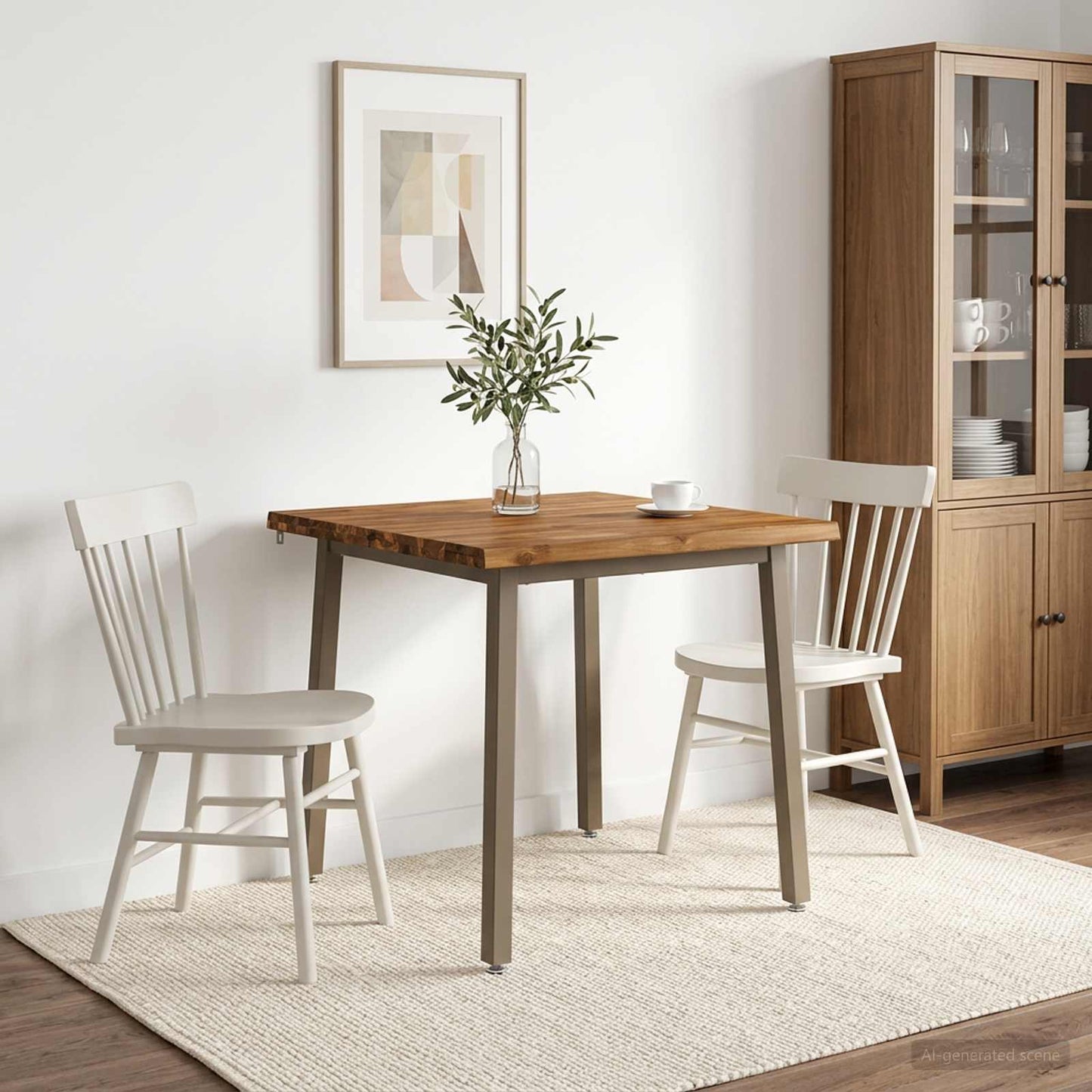 vidaXL 60 x 55 x 75 cm Solid Acacia Wood Natural and Coffee