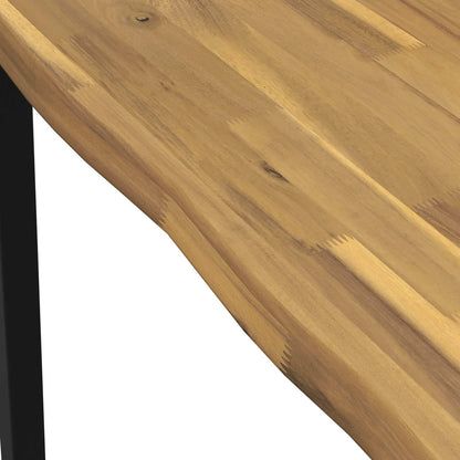vidaXL 60 x 55 x 75 cm Solid Acacia Wood White and Black Rectangular