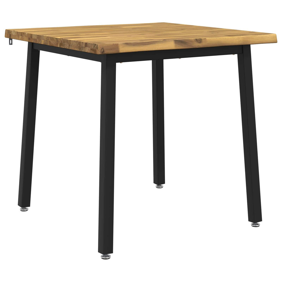 vidaXL 60 x 55 x 75 cm Solid Acacia Wood White and Black Rectangular