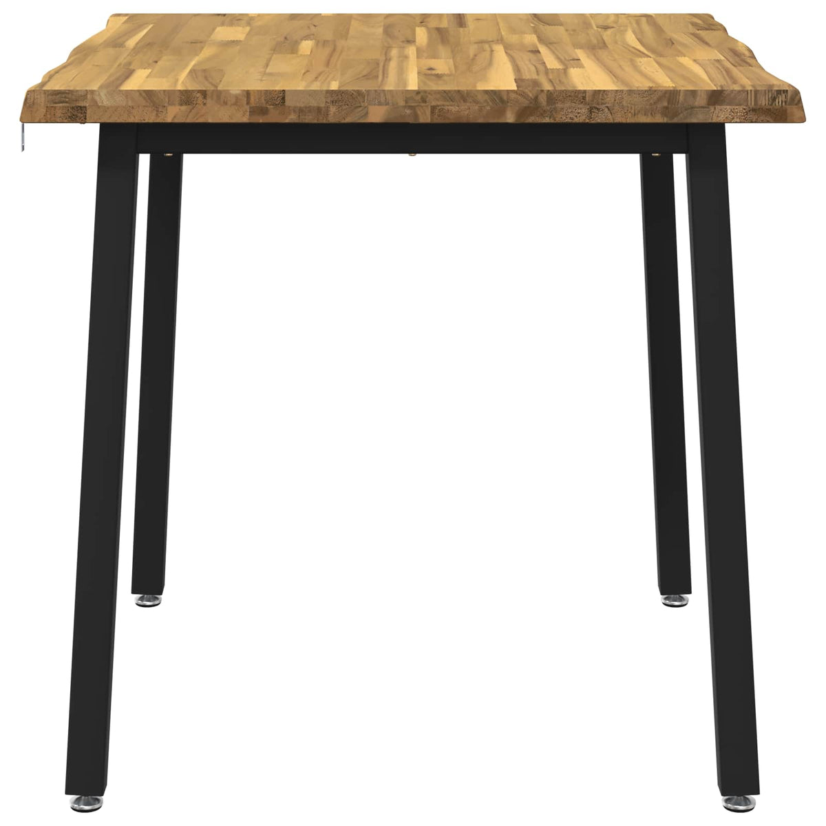 vidaXL 60 x 55 x 75 cm Solid Acacia Wood White and Black Rectangular
