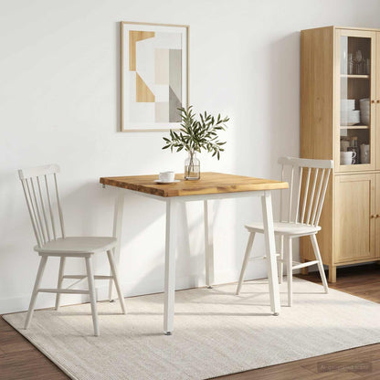 vidaXL 90 x 90 x 75 cm Solid Acacia Wood White Square