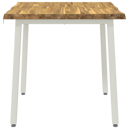 vidaXL 60 x 55 x 75 cm Solid Acacia Wood White Rectangular