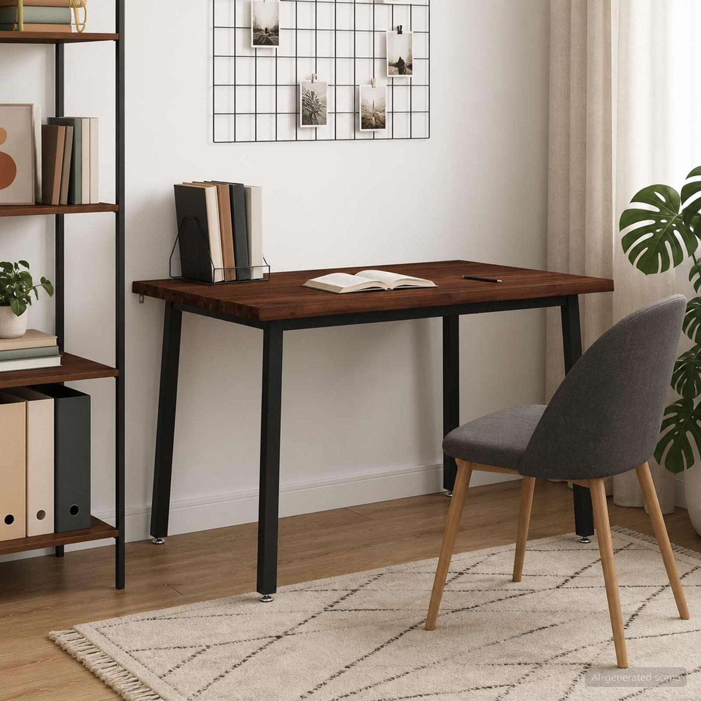 vidaXL 110 x 55 x 75 cm Solid Acacia Wood Dark Brown and Black