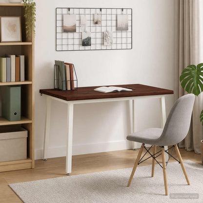 vidaXL 90 x 55 x 75 cm Solid Acacia Wood Dark Brown and White