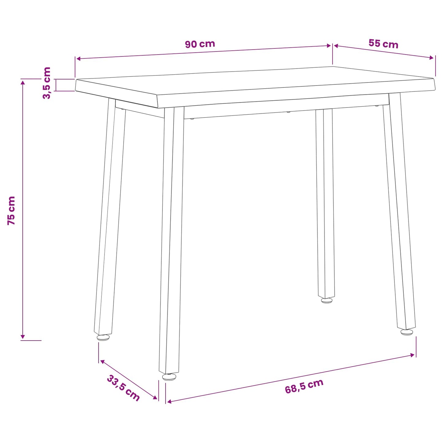 vidaXL 90 x 55 x 75 cm Solid Acacia Wood Dark Brown and White