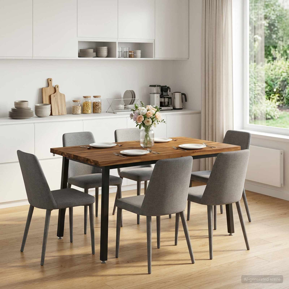 vidaXL 110 x 55 x 75 cm Solid Acacia Wood Natural and Black