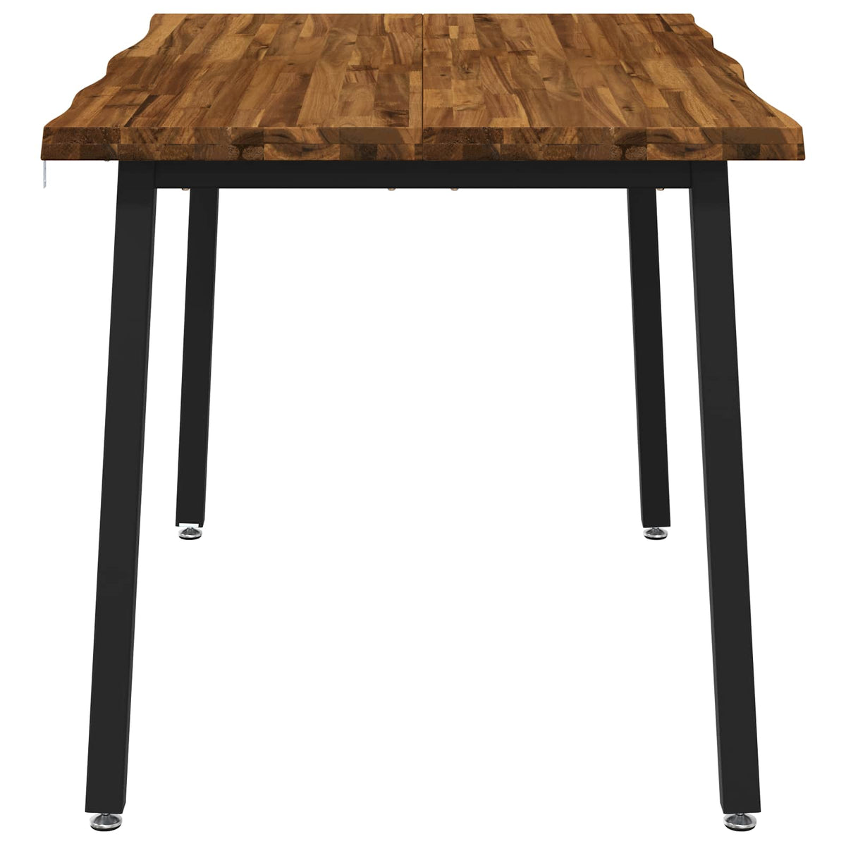 vidaXL 90 x 55 x 75 cm Solid Acacia Wood Natural and Black Rectangular