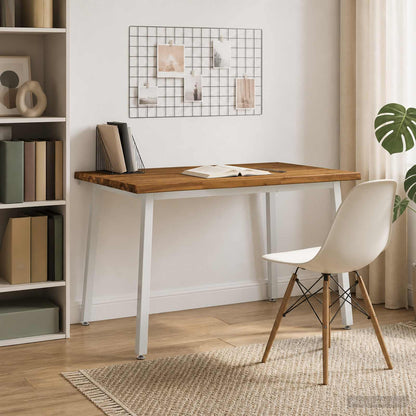vidaXL 90 x 55 x 75 cm Solid Acacia Wood Natural and White Rectangular