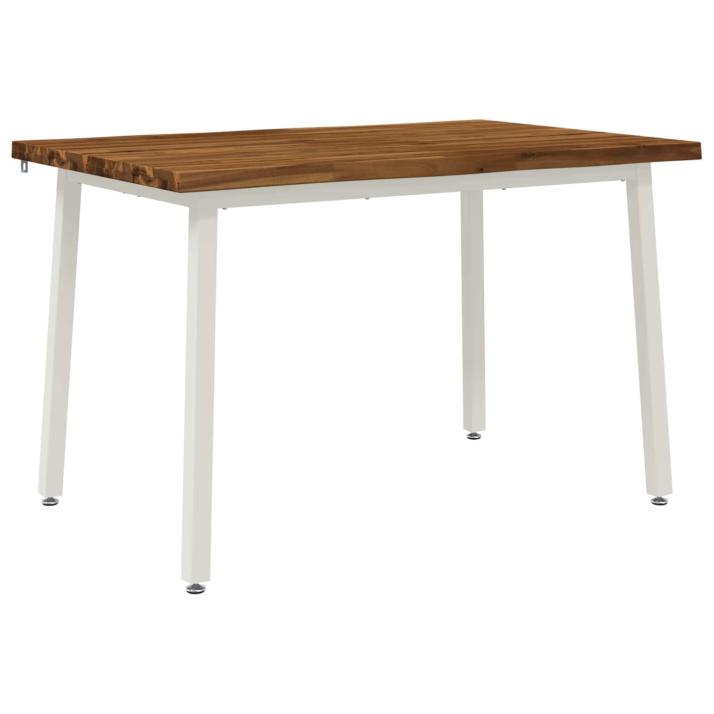 vidaXL 90 x 55 x 75 cm Solid Acacia Wood Natural and White Rectangular