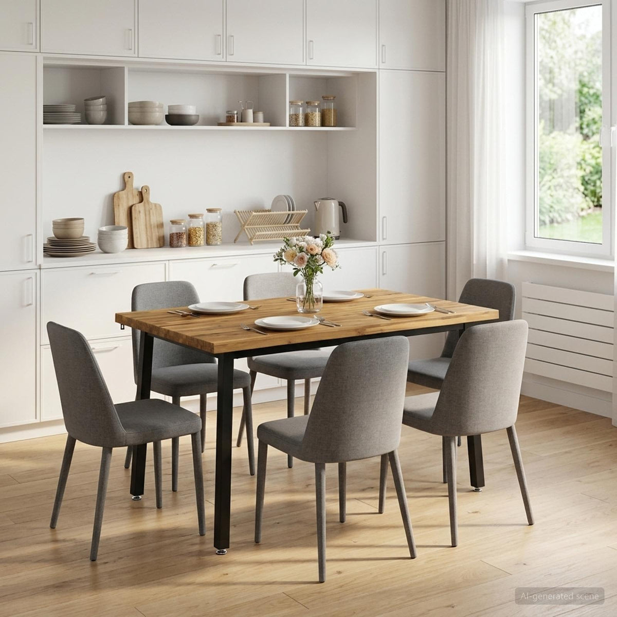 vidaXL 90 x 55 x 75 cm Solid Acacia Wood White and Black Rectangular