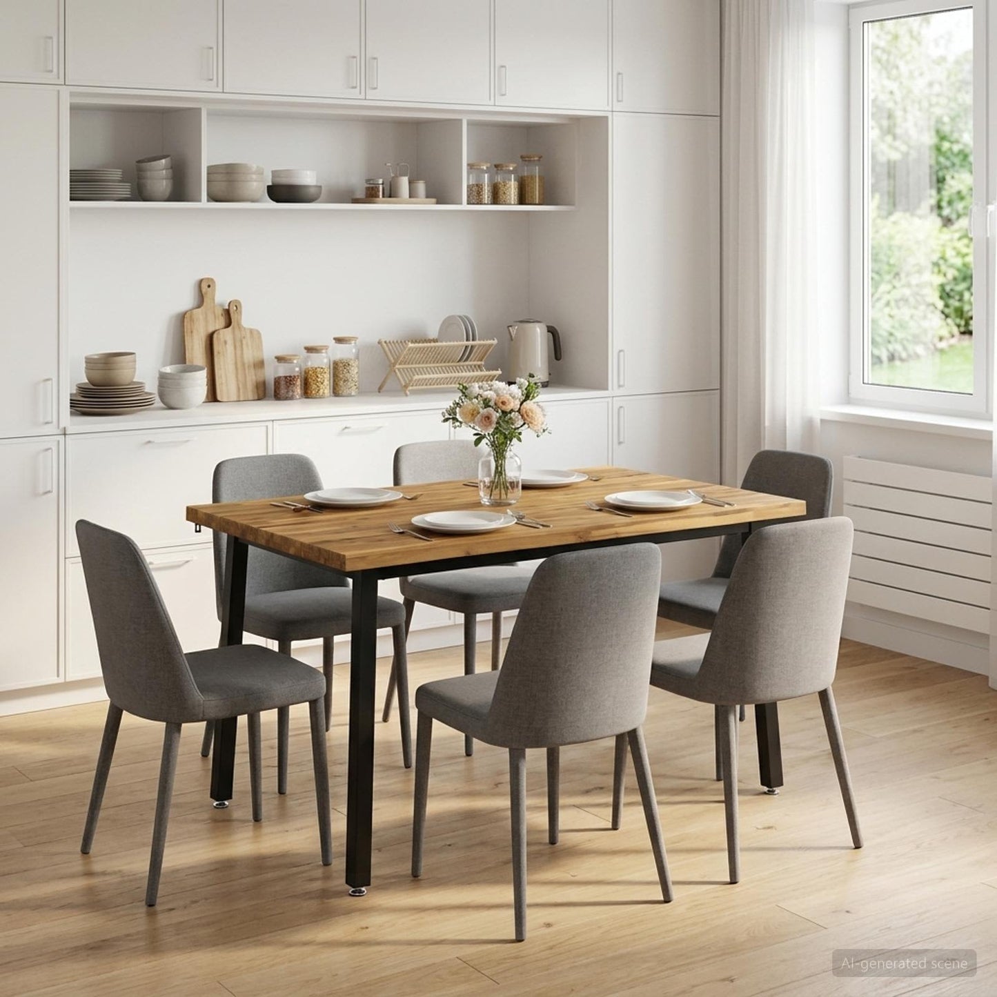 vidaXL 110 x 55 x 75 cm Solid Acacia Wood White and Black Rectangular