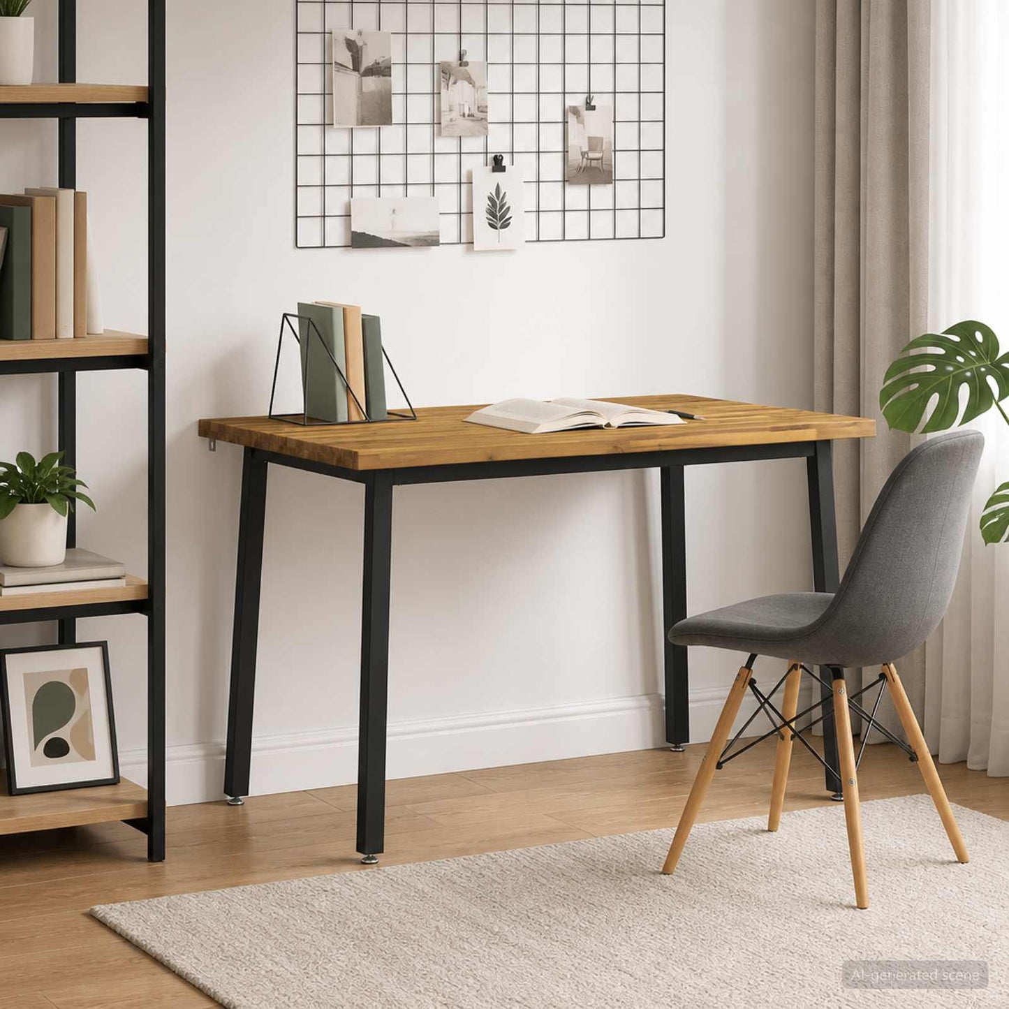 vidaXL 110 x 55 x 75 cm Solid Acacia Wood White and Black Rectangular