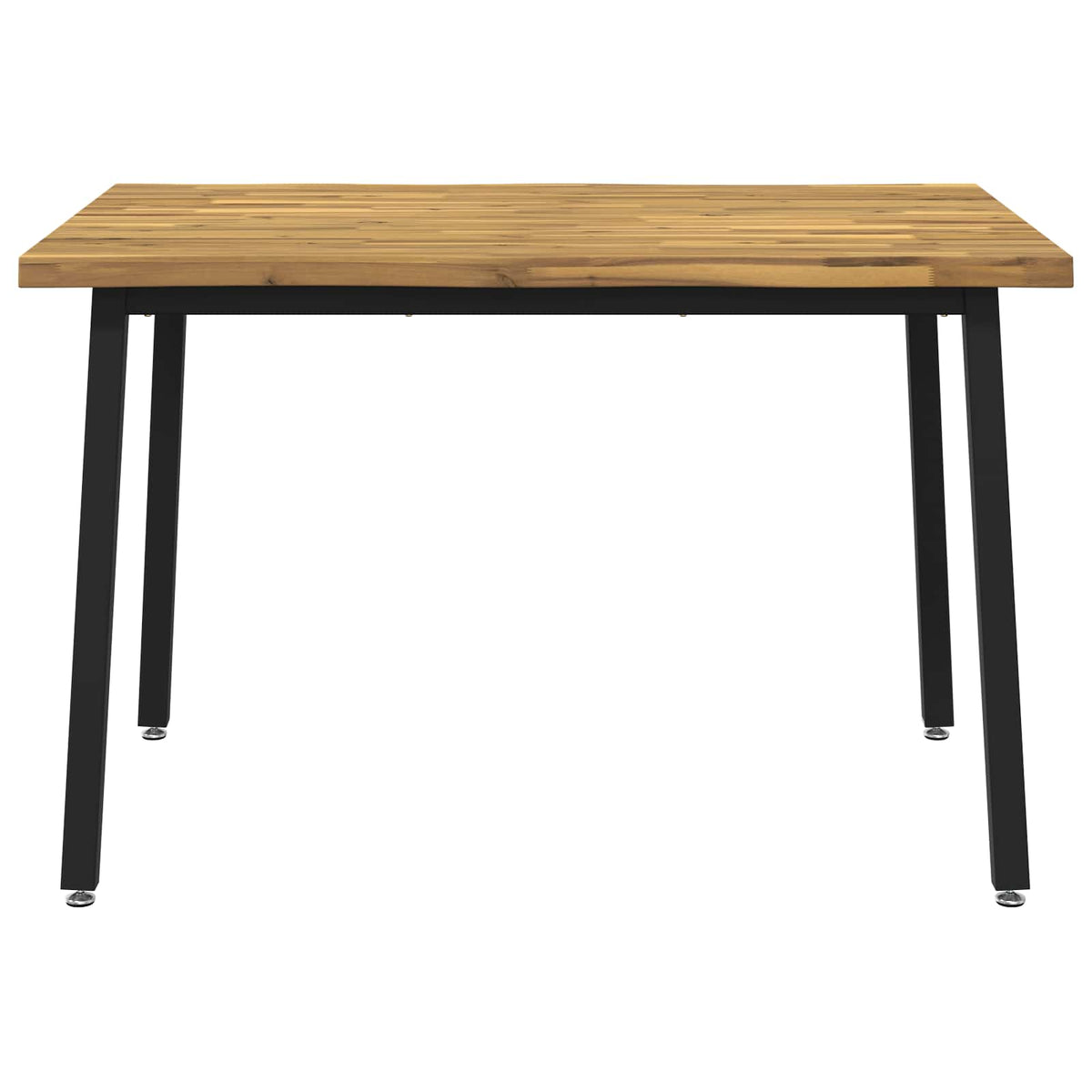 vidaXL 90 x 55 x 75 cm Solid Acacia Wood White and Black Rectangular