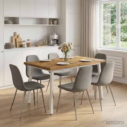 vidaXL 110 x 55 x 75 cm Solid Acacia Wood White Rectangular