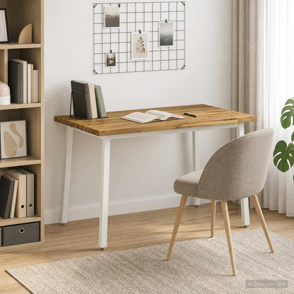 vidaXL 90 x 55 x 75 cm Solid Acacia Wood White Rectangular