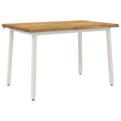 vidaXL 90 x 55 x 75 cm Solid Acacia Wood White Rectangular
