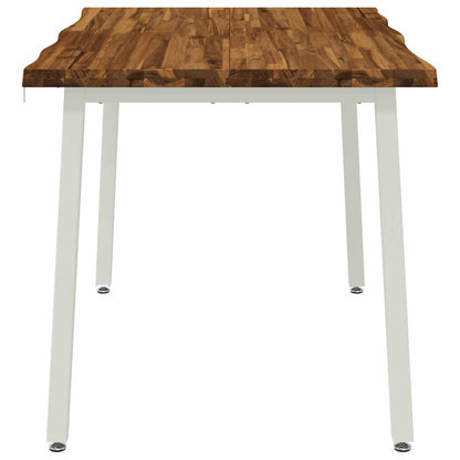 vidaXL 110 x 55 x 75 cm Solid Acacia Wood Natural and White