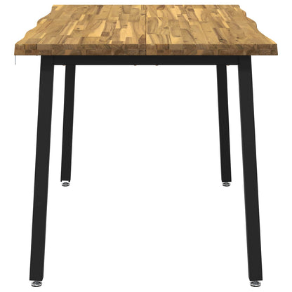 vidaXL 110 x 55 x 75 cm Solid Acacia Wood White and Black Rectangular