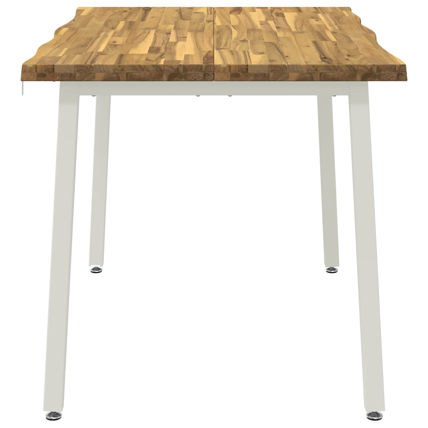 vidaXL 110 x 55 x 75 cm Solid Acacia Wood White Rectangular