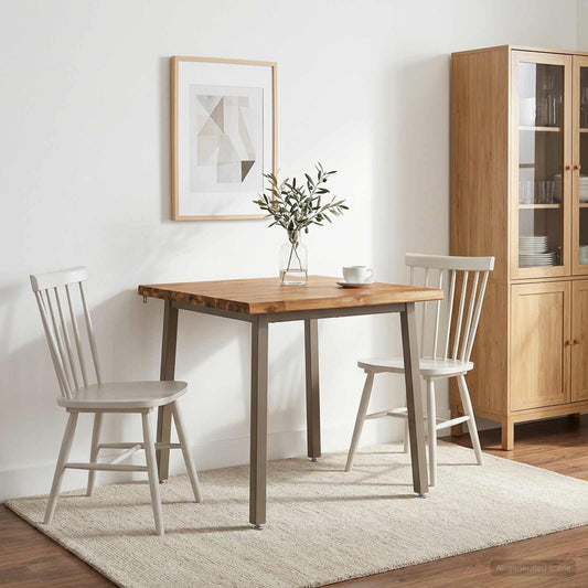 vidaXL 70 x 70 x 75 cm Solid Acacia Wood Natural and Coffee Square