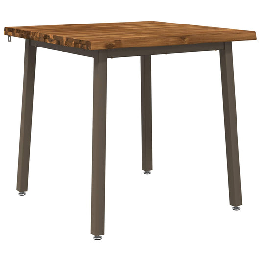 vidaXL 70 x 70 x 75 cm Solid Acacia Wood Natural and Coffee Square