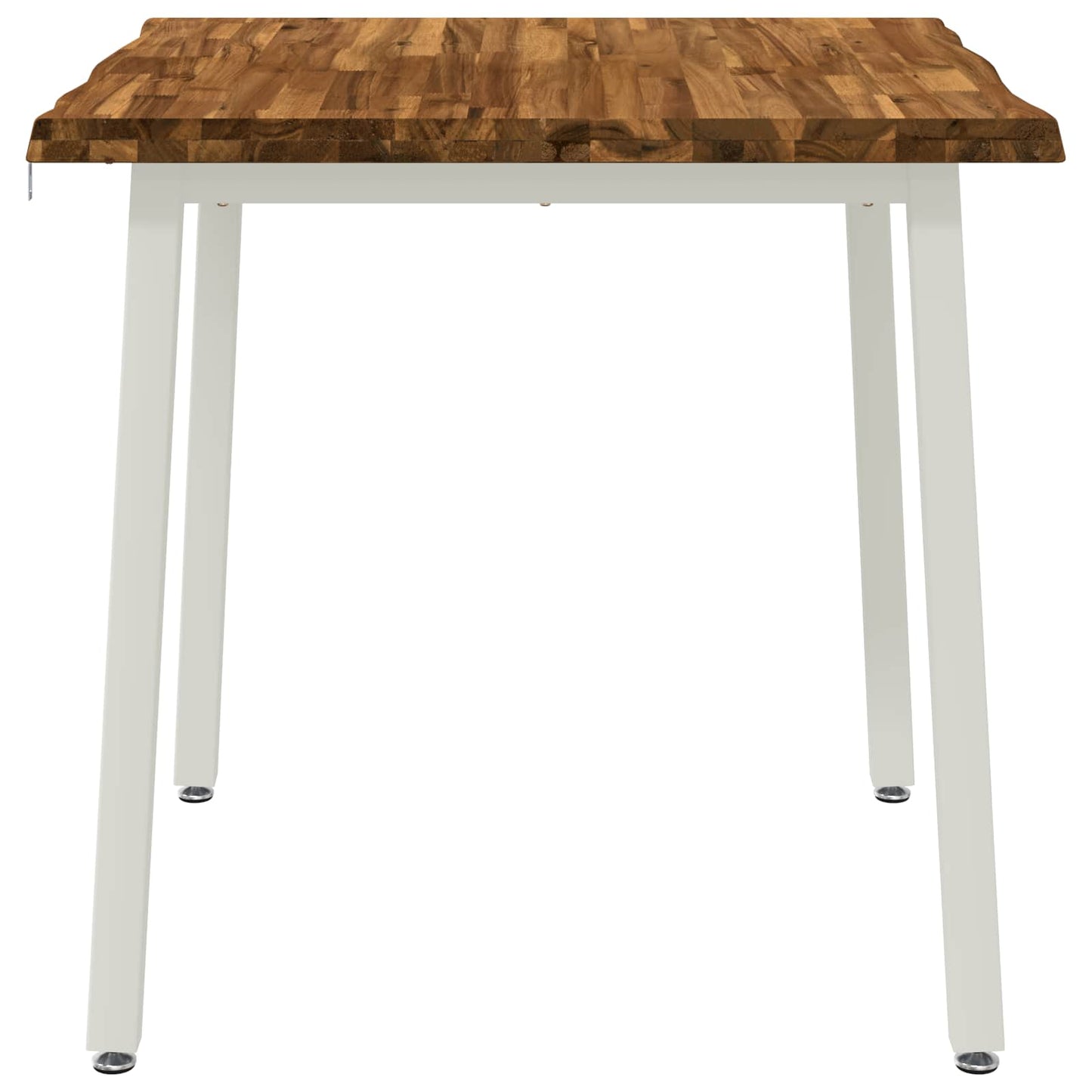 vidaXL 70 x 70 x 75 cm Solid Acacia Wood Natural and White Square