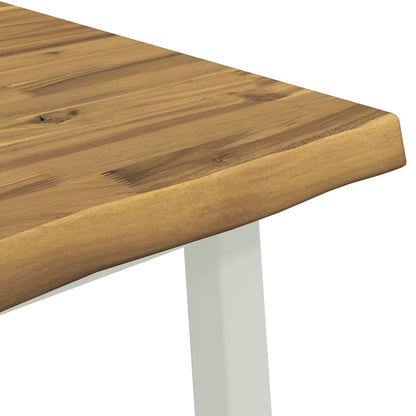 vidaXL 70 x 70 x 75 cm Solid Acacia Wood White Square