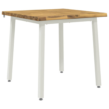 vidaXL 70 x 70 x 75 cm Solid Acacia Wood White Square